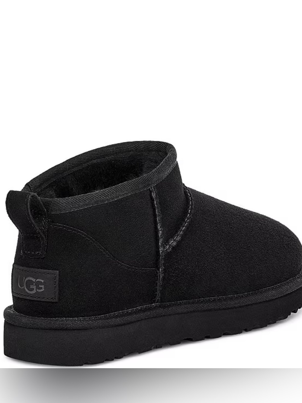 NIB UGG CLASSIC ULTRA MINI SHEEPSKIN PLUSH 88276 BLACK WOMENS SIZE 10 - Picture 5 of 17